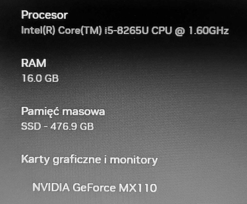 Laptop Gamingowy =GeForce 16GB SSD512GB i5= KOMPLET