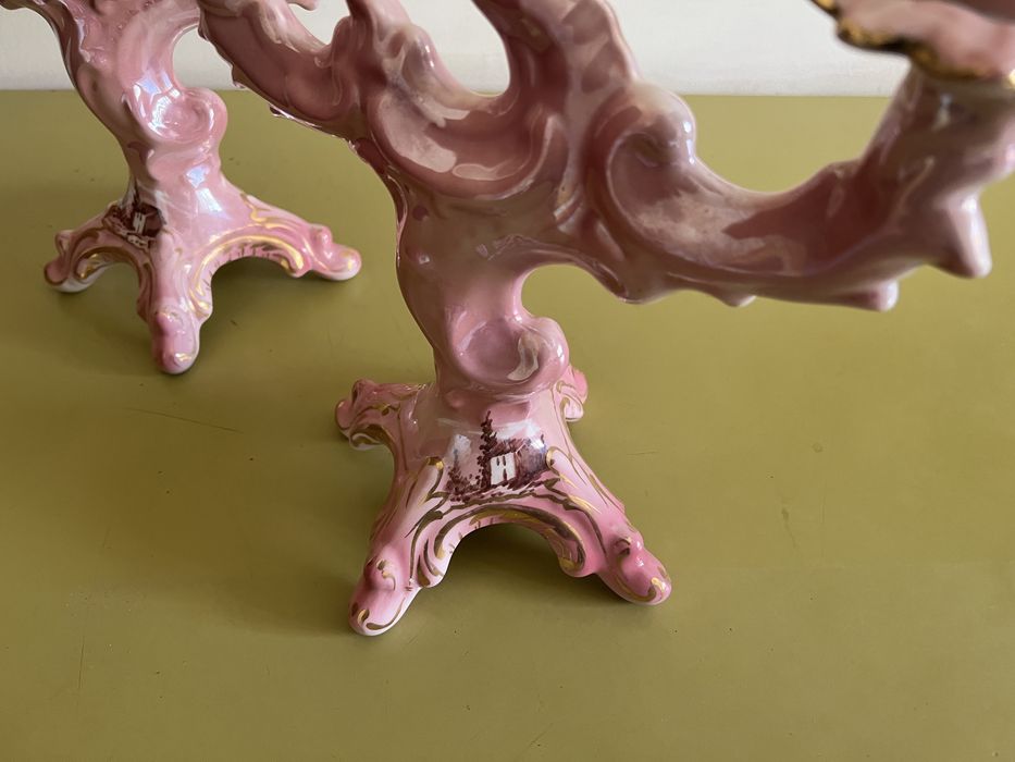 Casticais de ceramica rosa