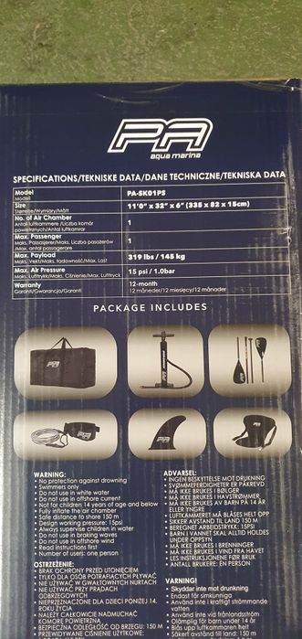 Deska sup aqua marina kajak 145kg nowa