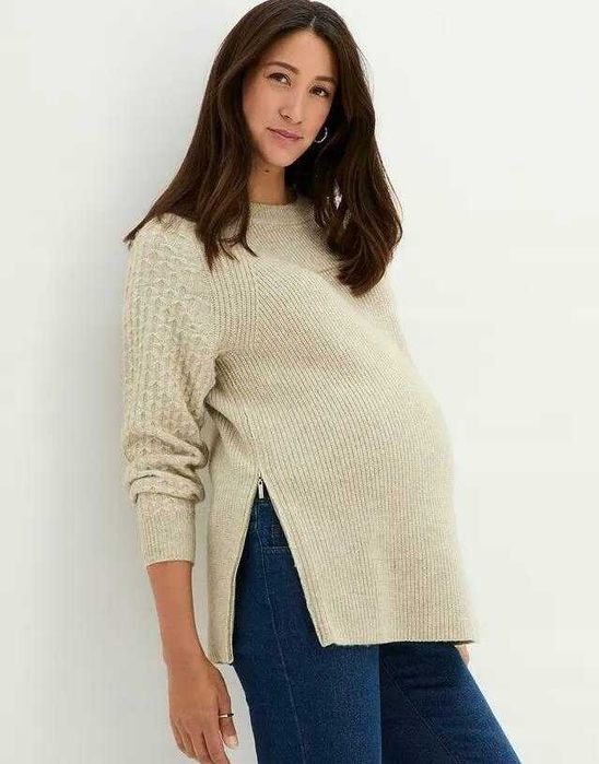 Sweter ciążowy ze splotem