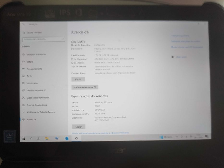 Acer One 10 - Ecra tactil