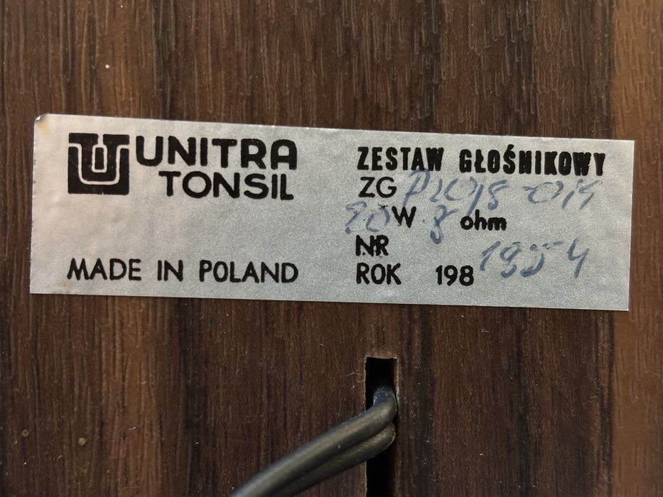 Kolumny głośnikowe Unitra Tonsil ZG10C11 20w 8 ohm