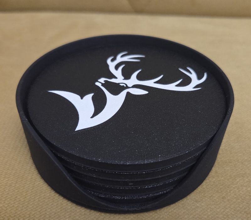 Komplet 5 podkładek pod whisky Glenfiddich z etui