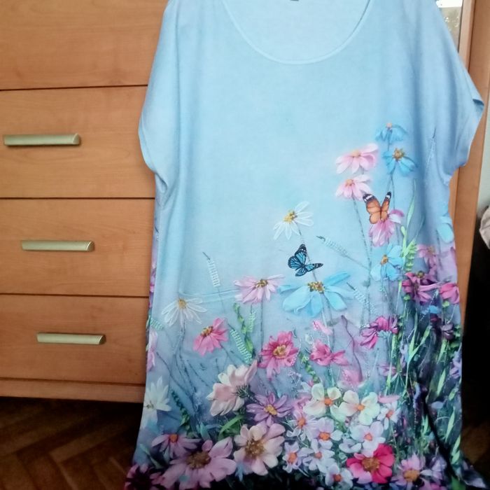 Sukienka duża, kolorowa,w kwiaty 4XL