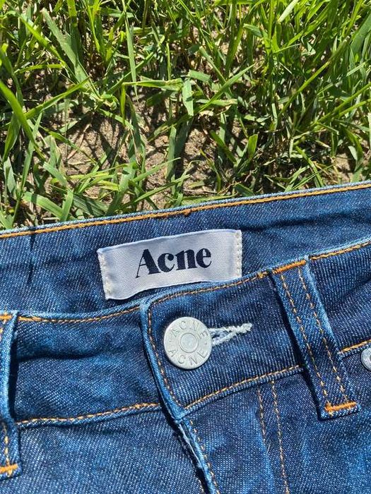 Spodnie damskie jeansy Acne 29x34 jeans navy granatowy style woman