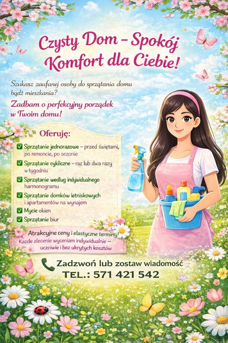 Sprzątanie mieszkań i domów