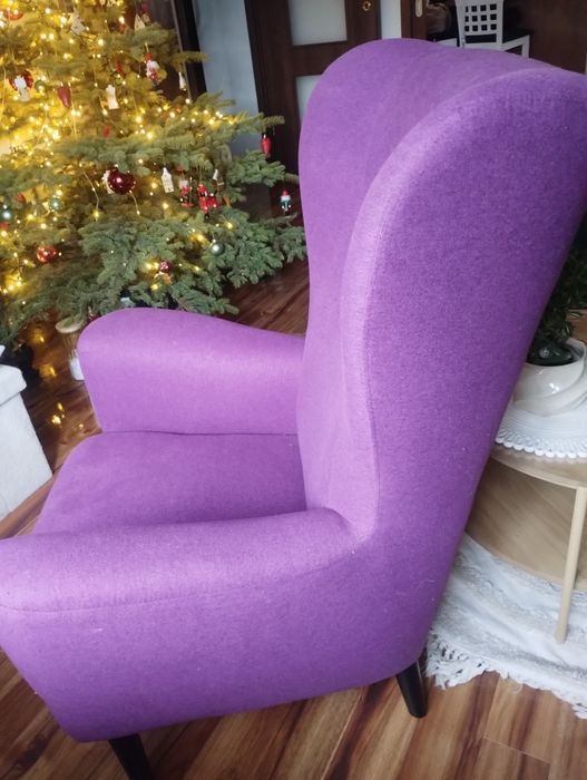 Fotel uszak fioletowy