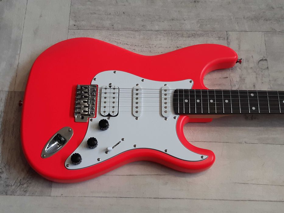 Piękna Gitara Stratocaster- Pink Neon -HSS- wysyłka Gratis lub zamiana