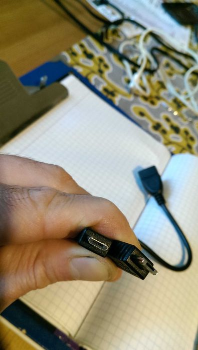 Przewód Host USB żeński- micro USB męski, 12 cm, 27 cm, 2 sztuki;