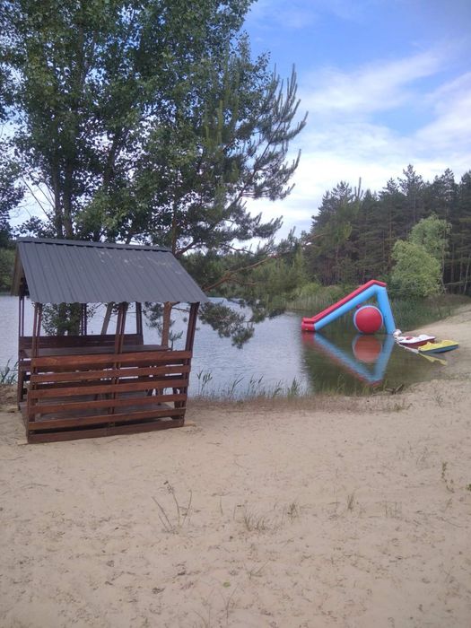 Горка надувная, с дуйкой в комплекте.