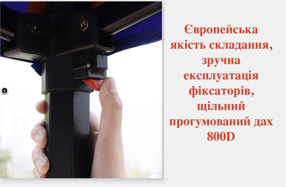 Намет торговий розсувний посилений 3х3м PRO MAX /45х45мм/1мм/22кг 800D