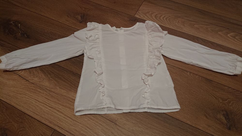 Bluza biała koszulowa dla dziewczynki