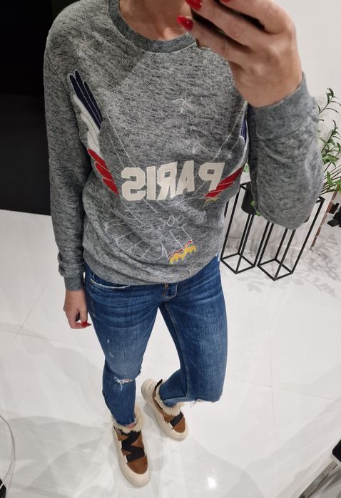 Bluza BWGH 36 szara melanż Paris skrzydła