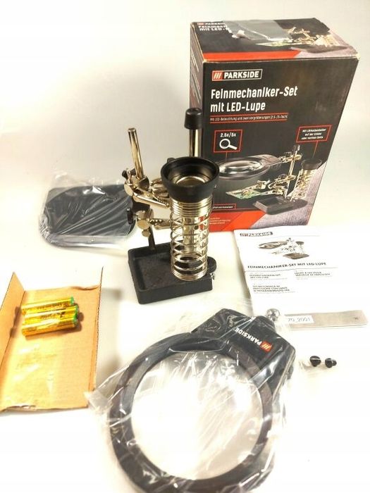 Третья рука/лупа для пайки GERMAN Parkside/LED подсветк/третя паяльник ...