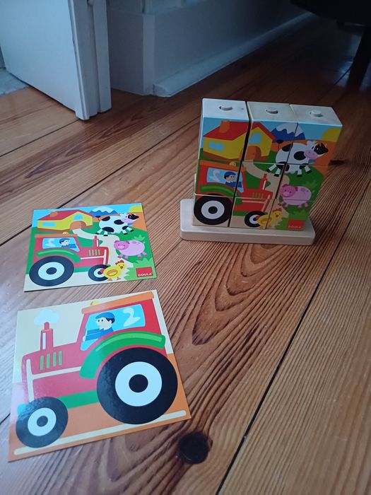 Puzzle 3D Goula 3+ anos com 9 cubos de enfiar