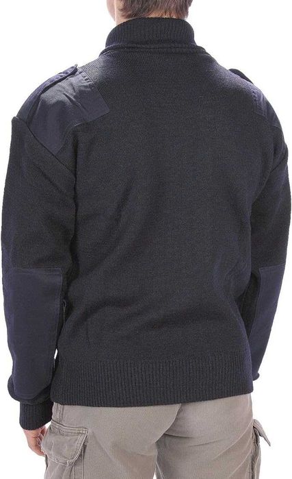 MIL-TEC Sweter Wojskowy Taktyczny Z Kieszeniami Navy Blue 48 Rozpinany