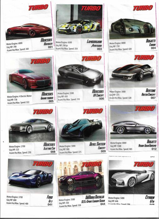 Obrazki z gumy Turbo 2017 Extreme 51 sztuk