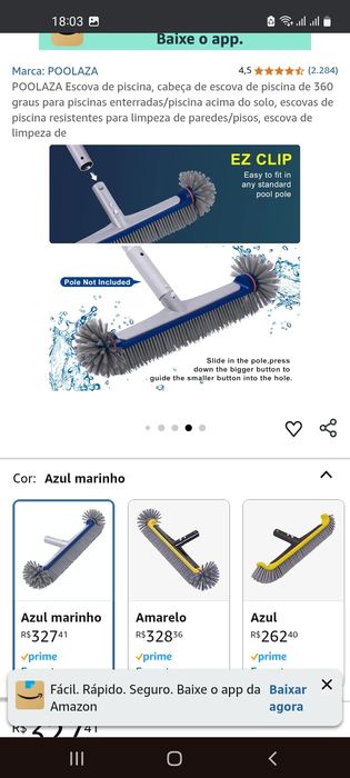 Escova de piscinas 17,5"