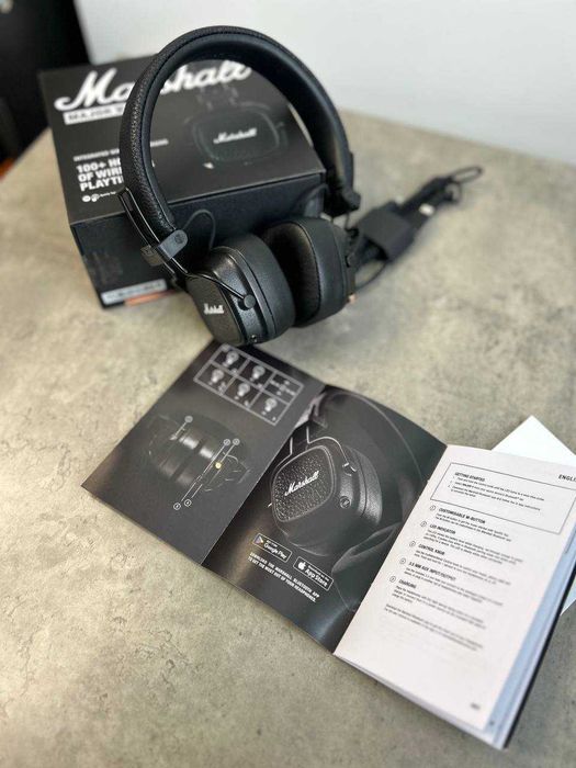 Навушники Marshall Major V Чорні — автономність до 100 годин