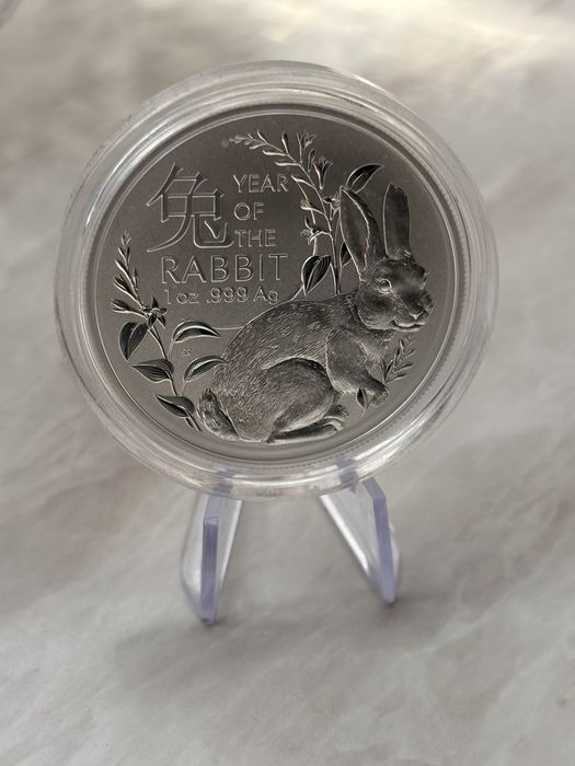 Срібна монета 999.9 проби Рік Кролика, 1 oz