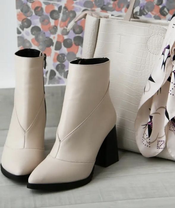 Жіночі чобітки зимові, шкіра, чоботи, сапожки + крем