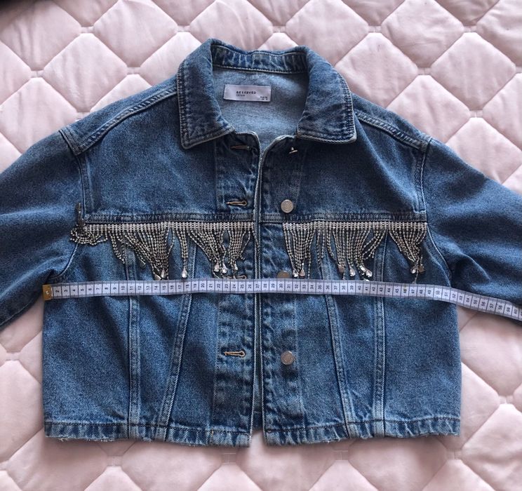 Джинсовий  піджак зі стразами RESERVED , блакитного  кольору, розмір S