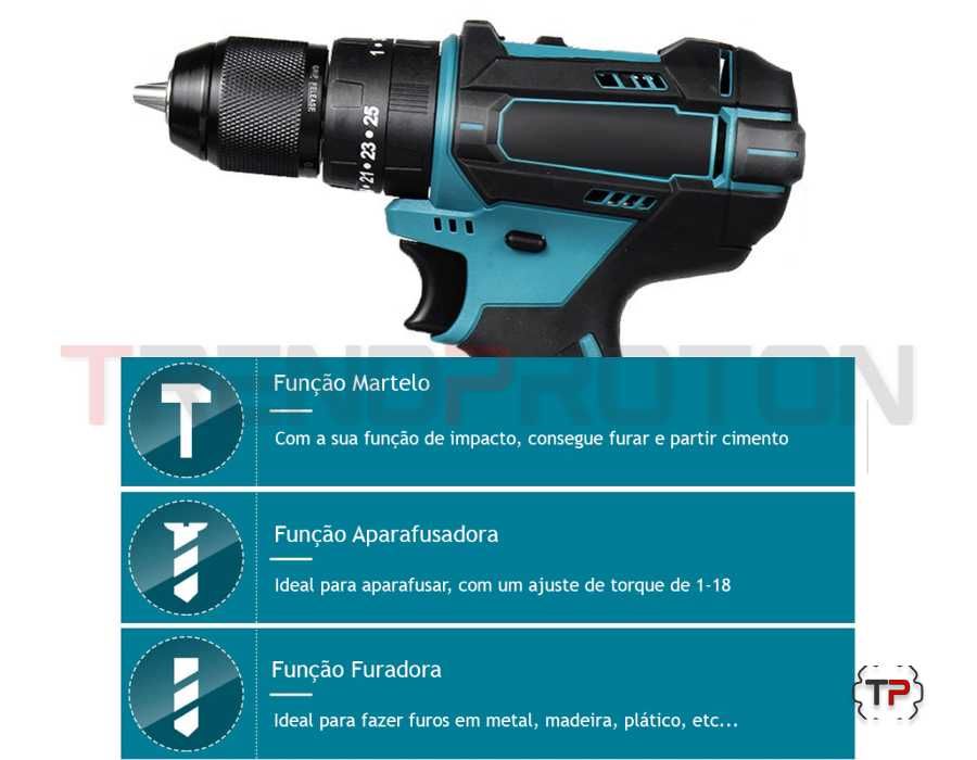 Aparafusadora 3 em 1 a Bateria Tipo Makita em Promoção