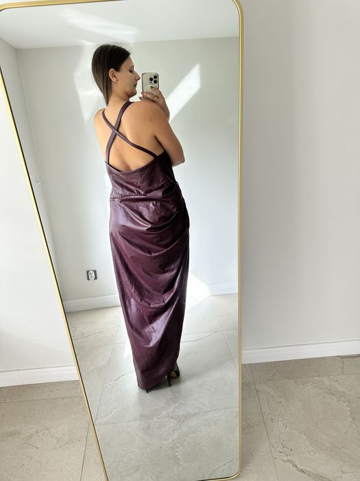 Sukienka z eko skóry ASOS rozmiar 54 wesele ślub Andrzejki