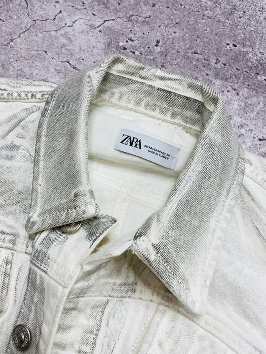 Женская белая молочная джинсовая куртка Zara M/S джинсовая курточка