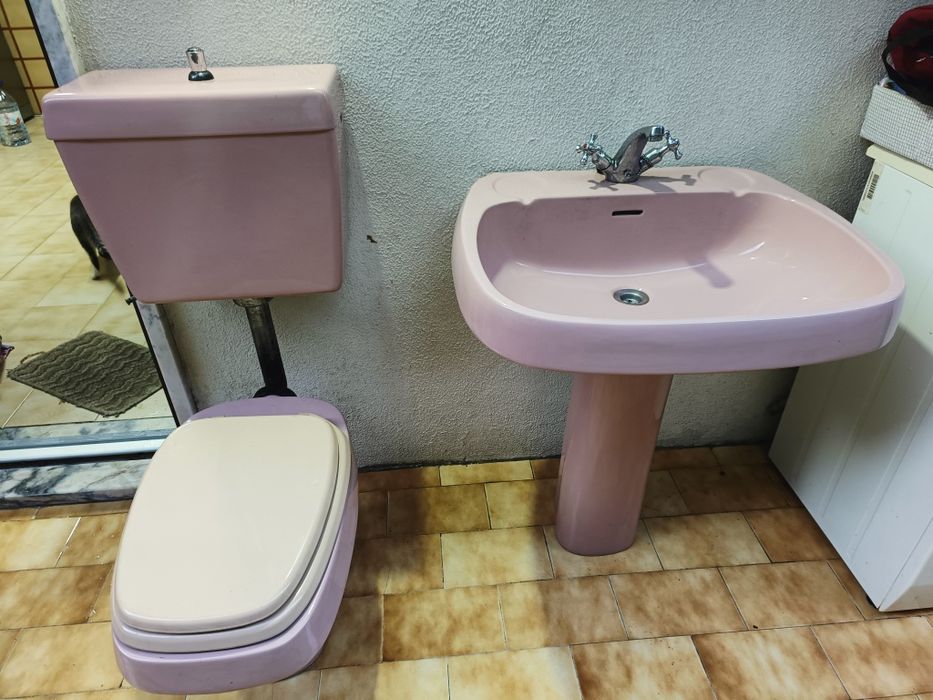 Louça de wc rosa