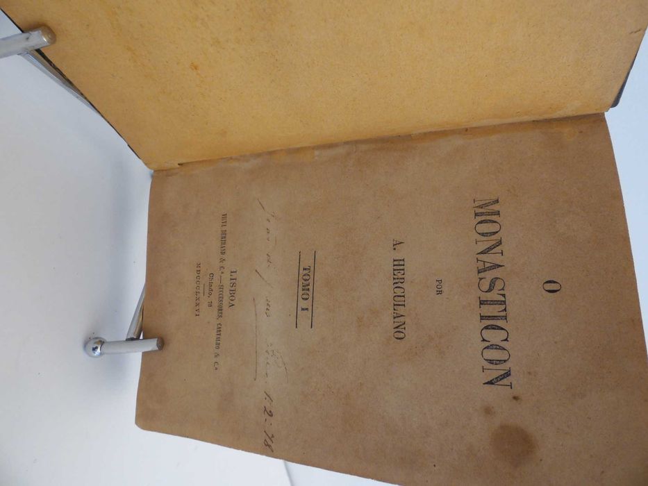 Livro O Monasticon - Tomo I - Eurico o Presbytero - 1876