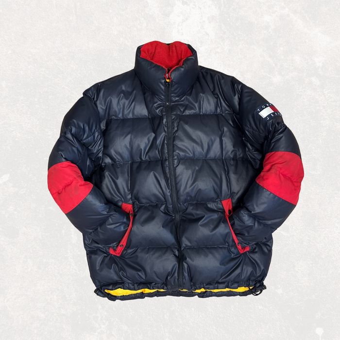 Kurtka zimowa Tommy Hilfiger | L/XL Męska puchowa gruba granatowa