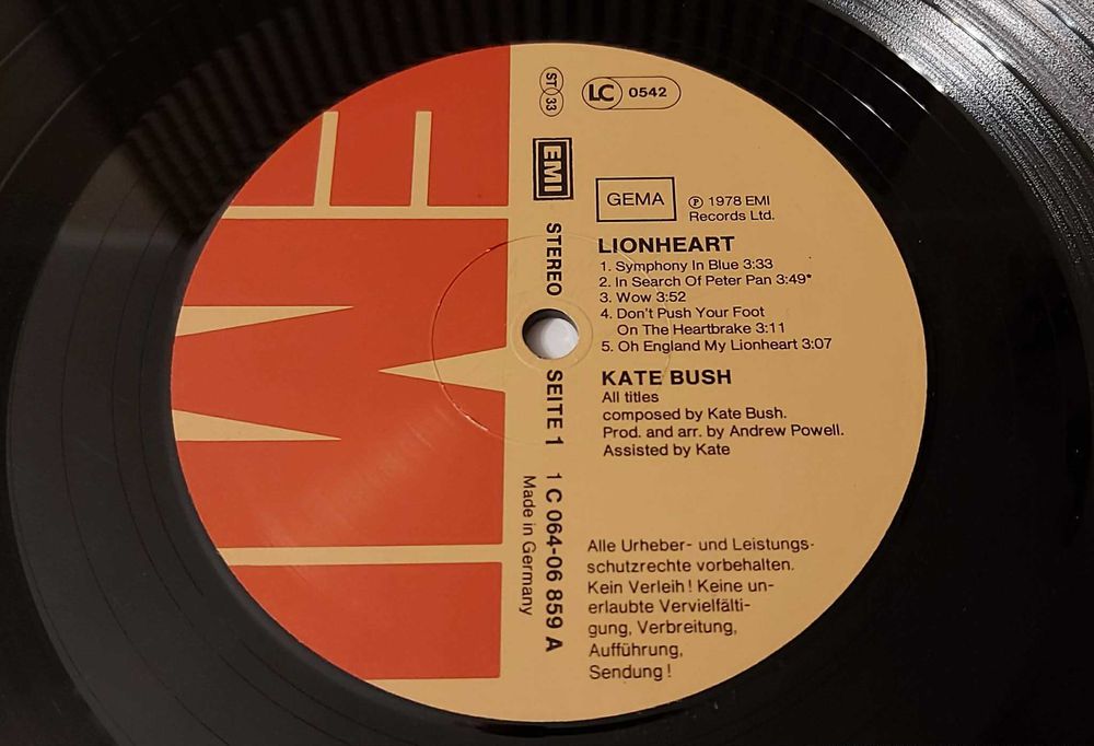 Kate Bush – "Lionheart" - winyl - 1 press - 1978