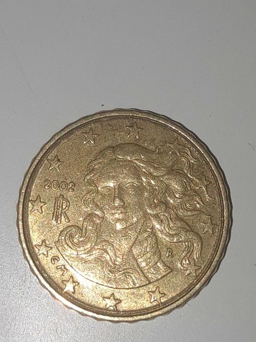 Moeda de 10 centimos 2002 Italia.