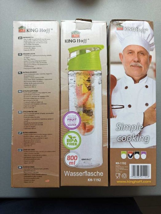 BUTELKA BIDON z wkładem na owoce 0.8L KINGHOFF KH-1192