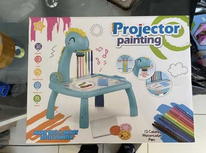 Stolik zabawka z projektorem 3D dla dzieci Żyrafa, Dinozaur