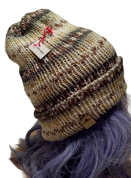%WYPRZEDAŻ% Lekka, mięciutka czapka we wzorki, wegańska, handmade