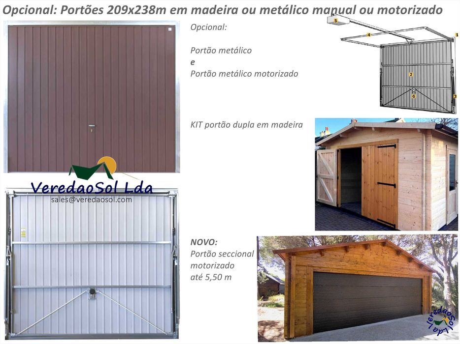 Casa madeira - Garagem Pré fabricada mais de 14 Modelos 28 até 44mm