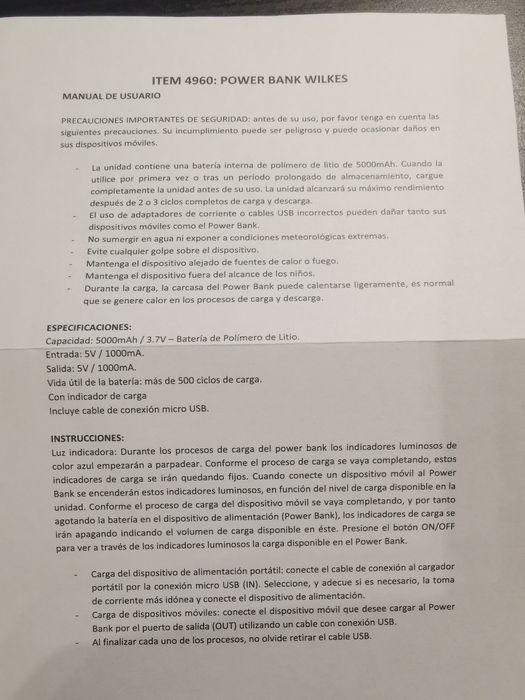 Power Bank 5000mAh - NOVAS