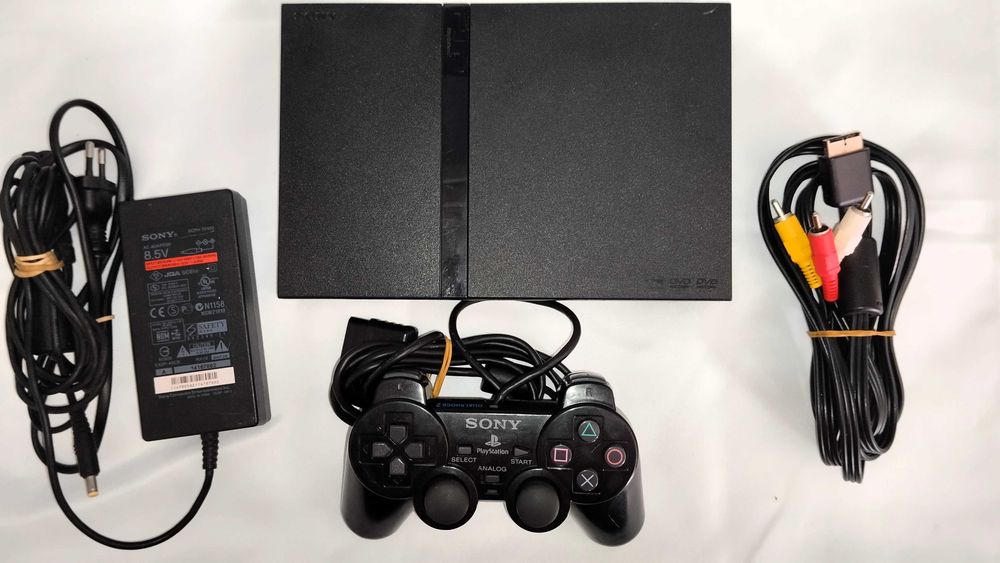 Consola Playstation 2 Slim (com cabo Flat novo + lente nova) Completa