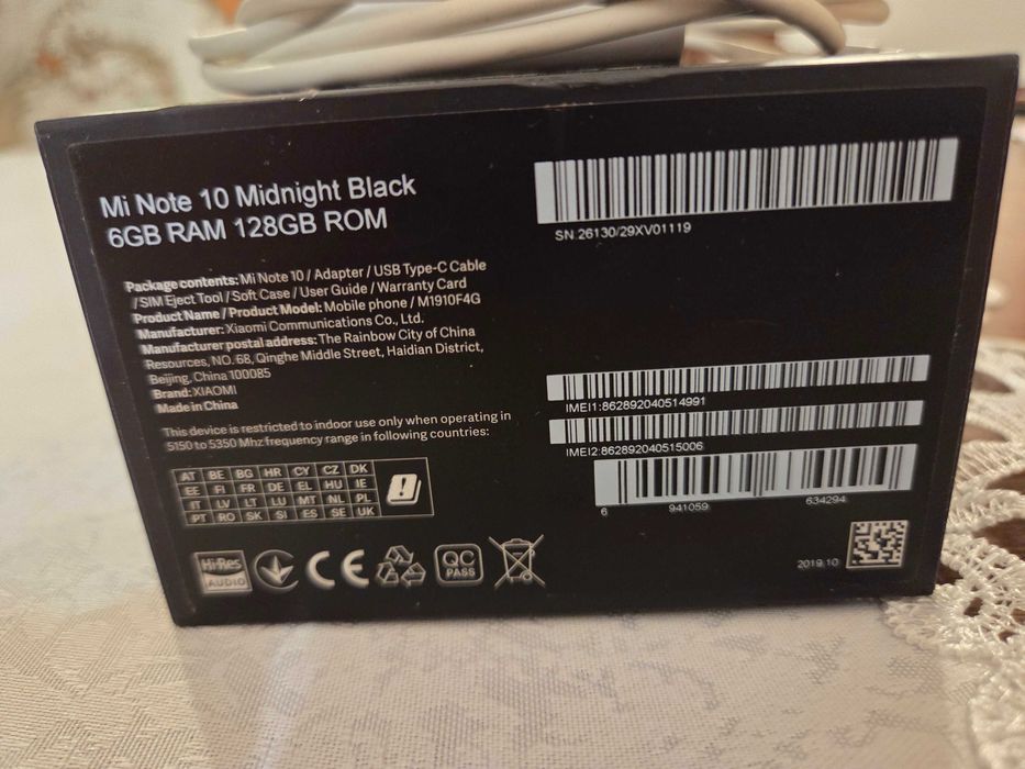 Smartfon Xiaomi Mi Note 10, 6GB RAM, 128GB ROM od kobiety