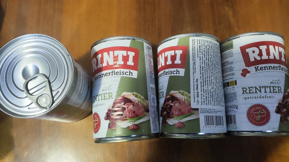 Вологий корм для собак Rinti Kennerfleisch з олениною 400 г х 4 шт = 490 грн