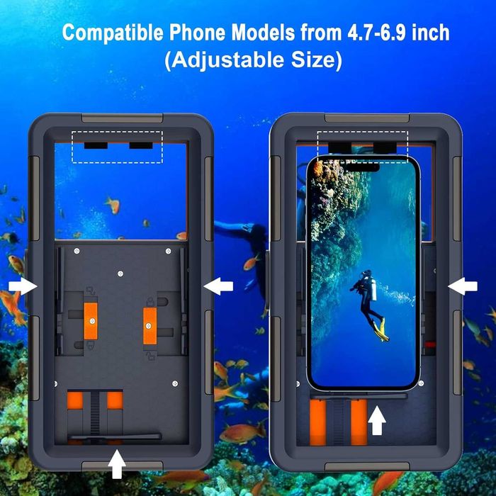 Lanhiem Shellbox etui wodoodporne iPhone Samsung Oppo 4,7-6,8 IPX8 15M