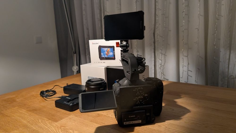 Canon EOS C70 + Sirui Nightwalker + Monitor + Luz — kit completo para vídeo cinematográfico
