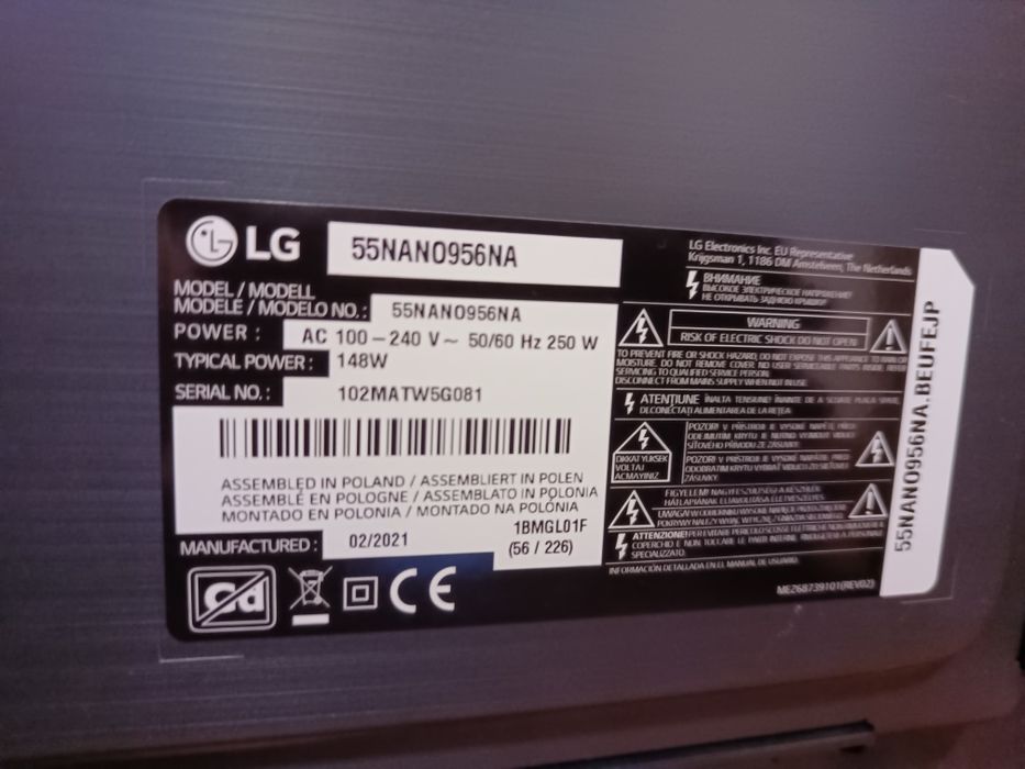 TV LG 8K 55 Polegadas