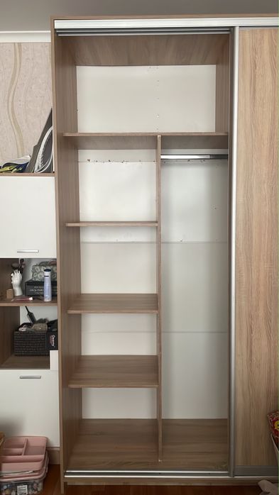 Шафа-купе 180×60×240 см з великим дзеркалом