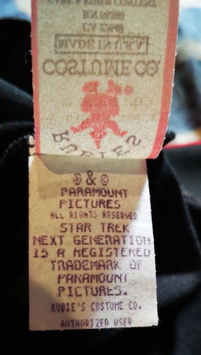 Star Trek - camisola vermelha e preta comandante Picard, tamanho XL