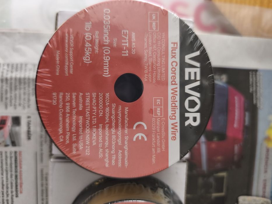 Fio fluxado tubular sem gás VEVOR 0,9 mm , 2 unidades
