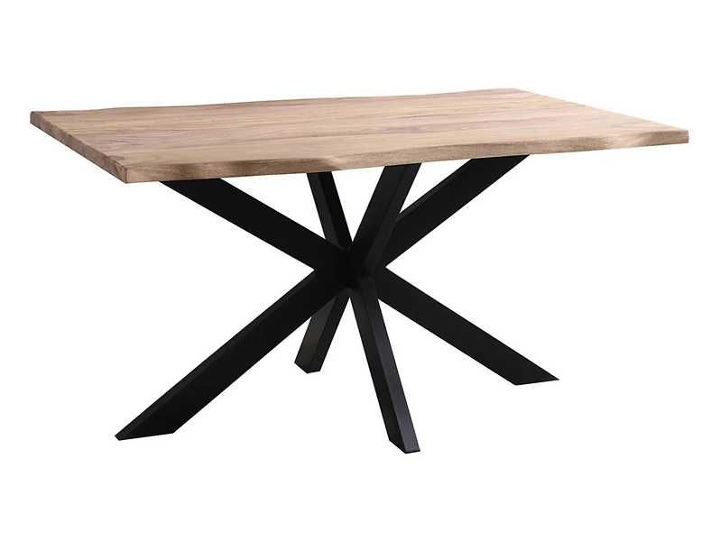Stół nierozkładany drewniany prostokątny Luke 140x80/77 akcjowy BRW Black red white