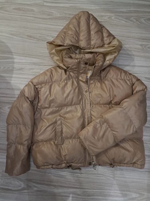 Kurtka typu puffer beżowa